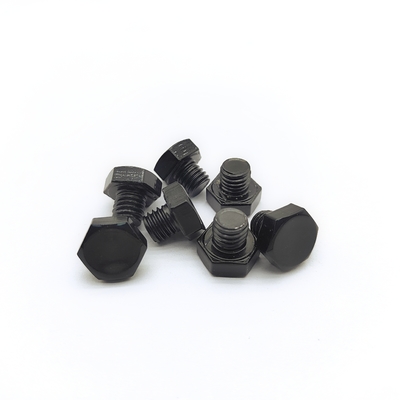 M8x1.25mm स्टेनलेस स्टील हेक्स बोल्ट 12.3mm ब्लैक इलेक्ट्रोप्लाटेड
