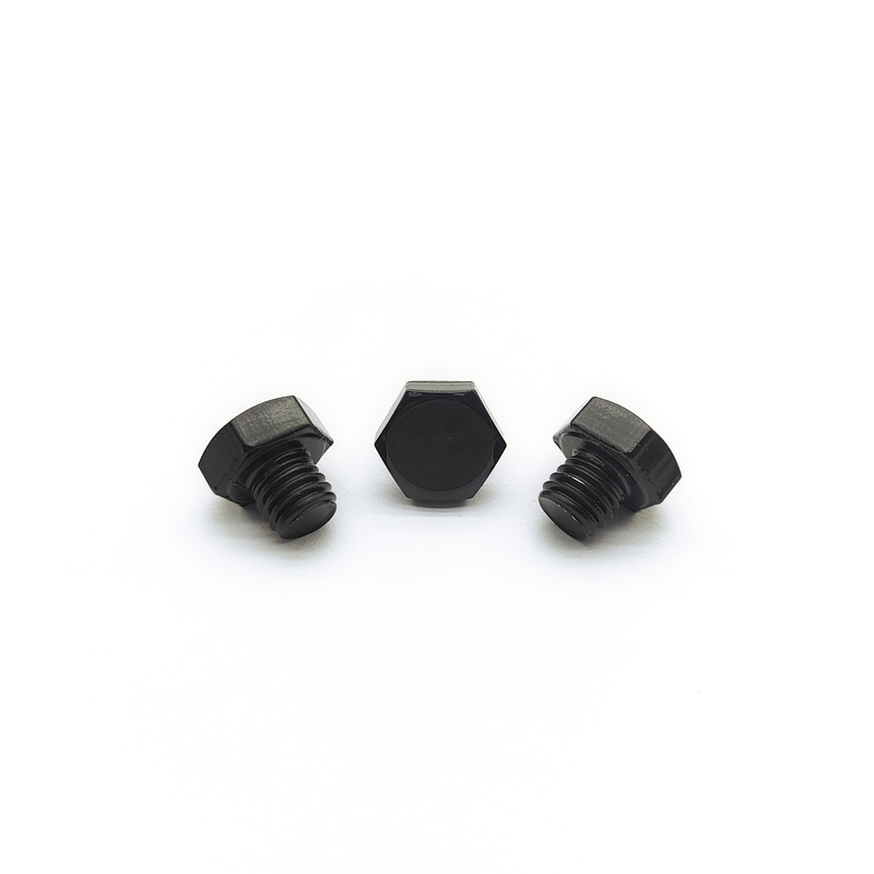 M8x1.25mm स्टेनलेस स्टील हेक्स बोल्ट 12.3mm ब्लैक इलेक्ट्रोप्लाटेड